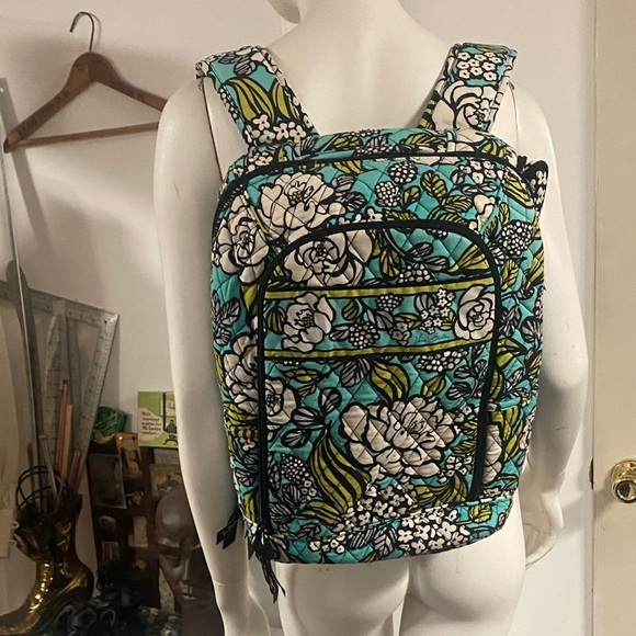Vera Bradley Floral Backpack with Blue and Green Pattern main image 9